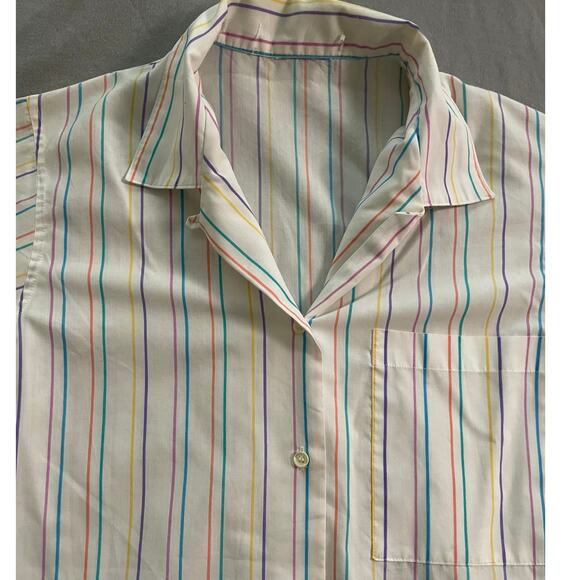80s rainbow striped button down - Picture 5 of 7